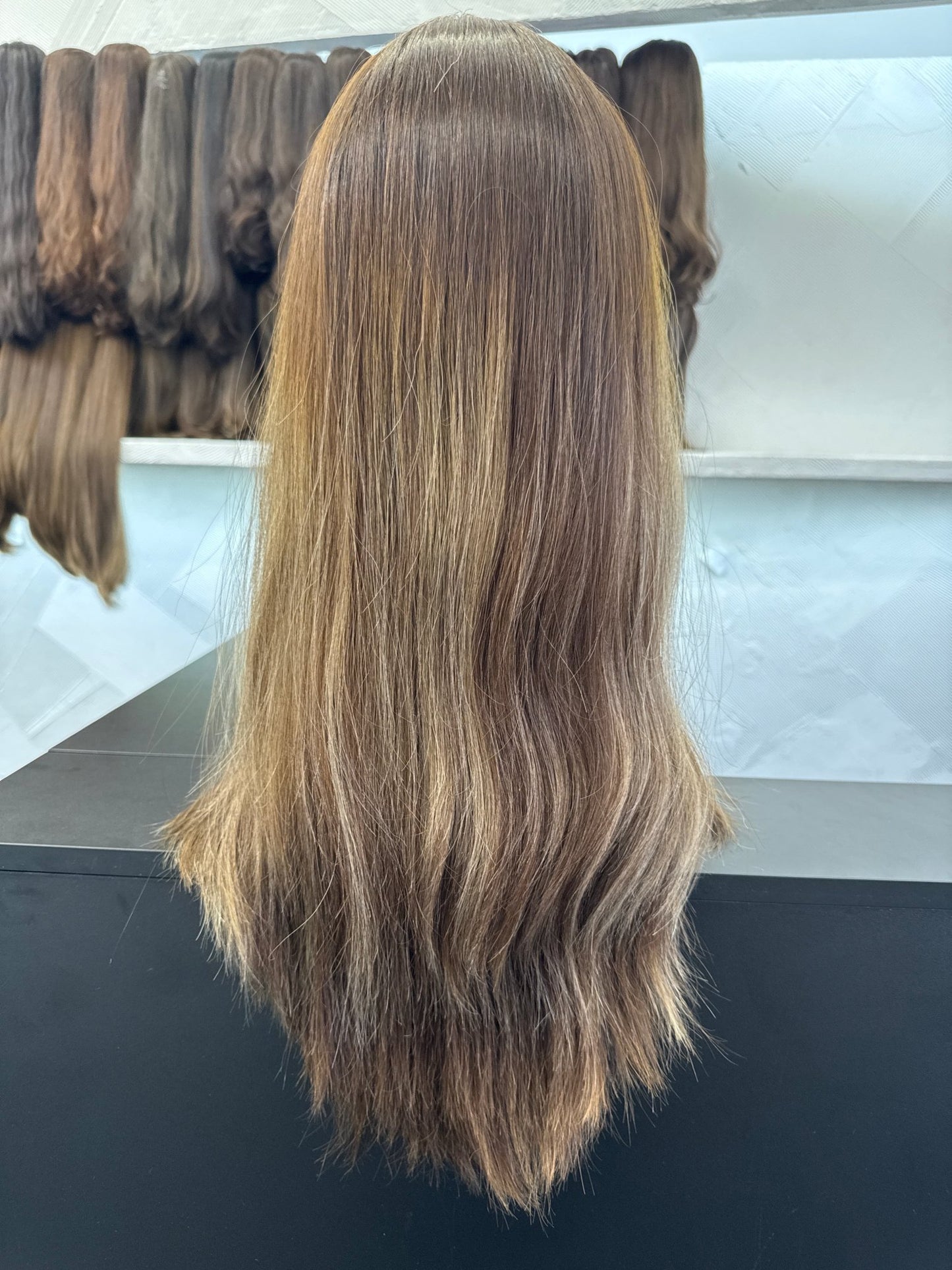 24" Human Hair Silk Top Wig | Custom Color | Small Cap | Straight Human Hair Silk Top Wig | Tallie Wigs Los Angeles