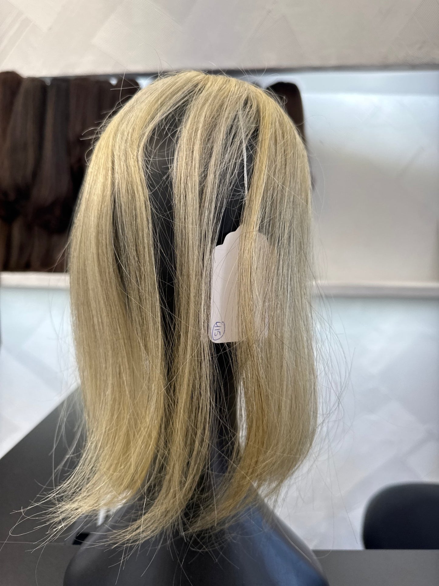 17" Human Hair Topper | Silver | One Size Cap | Straight Human Hair Topper | Tallie Wigs Los Angeles