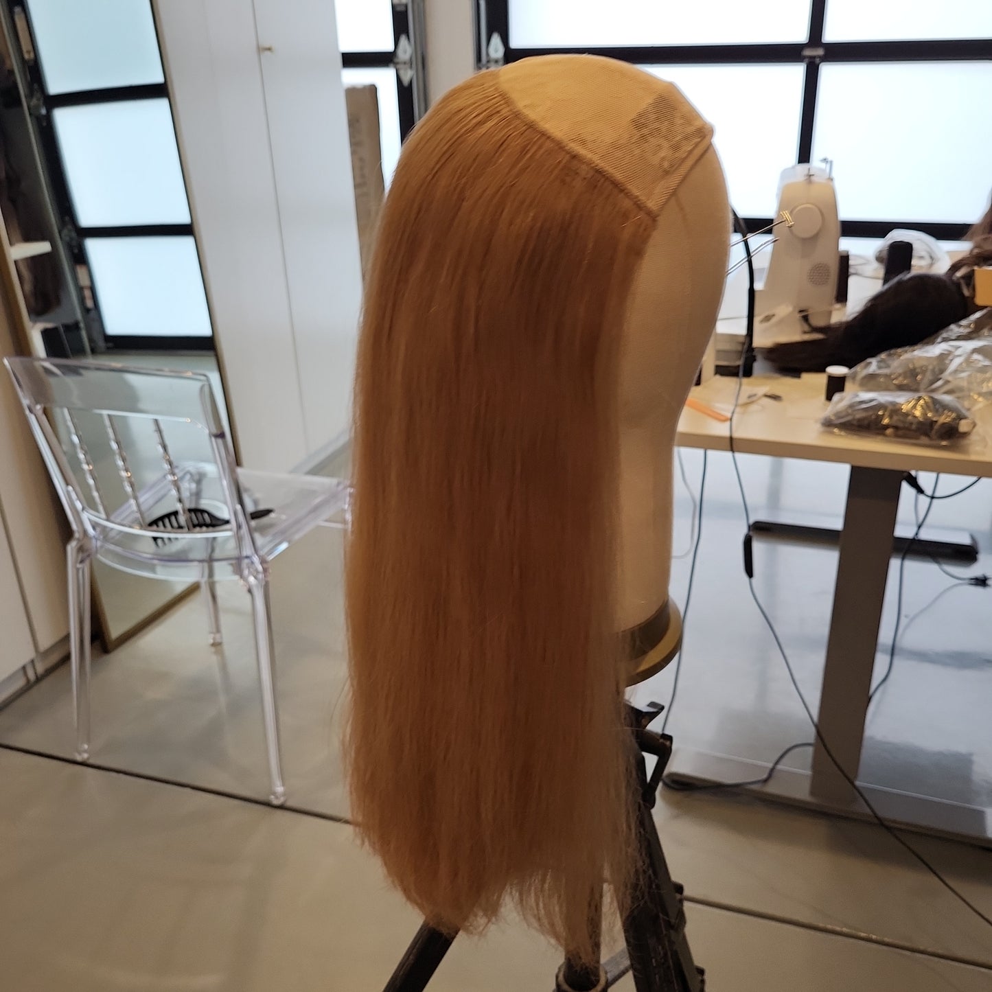 100% Real Human Hair Hat Fall Wig in Color #6 #13 Blonde