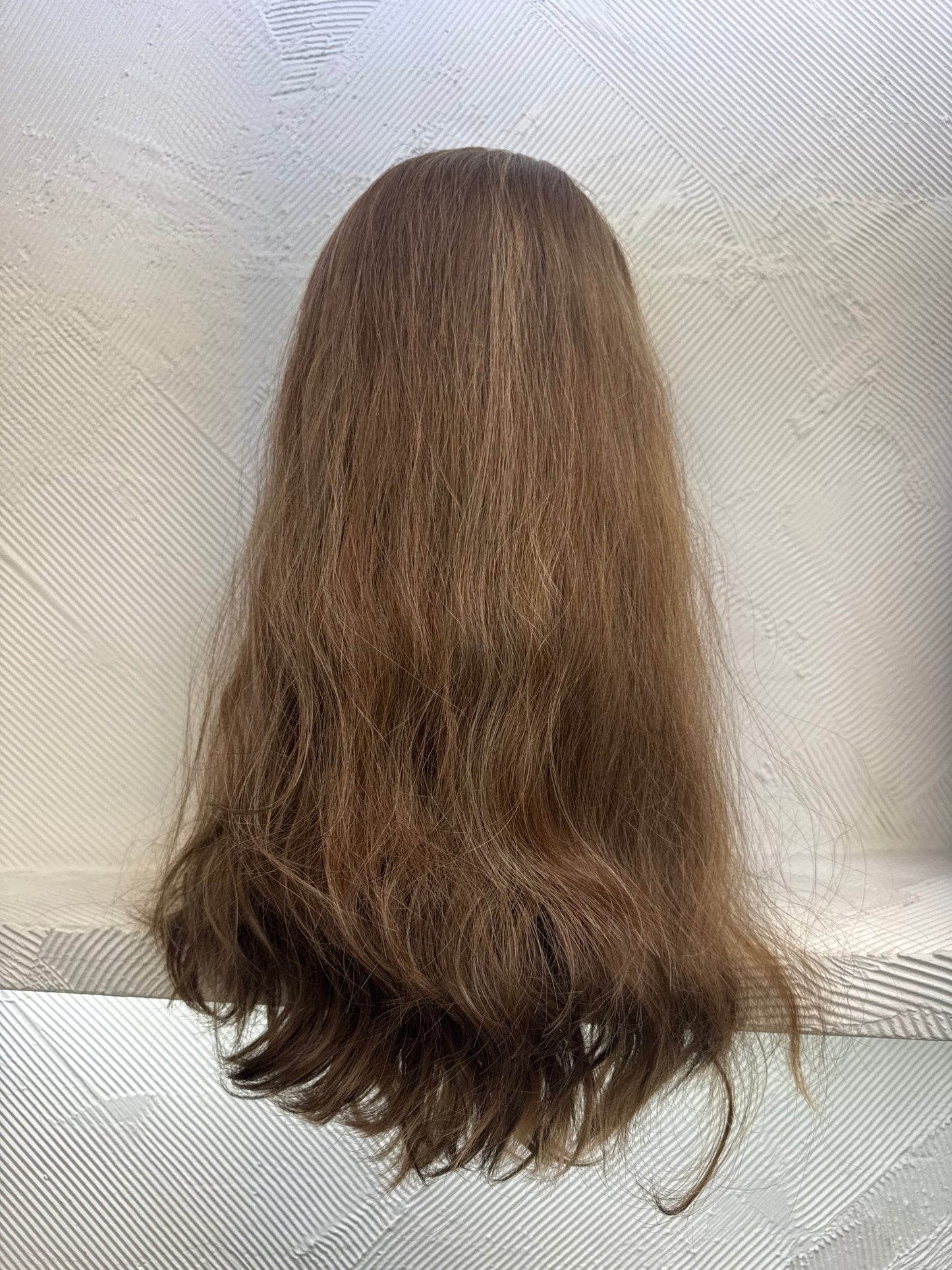 21" Human Hair Lace Top Wig | Medium Blonde Brown + Light Golden Brown | Medium Cap | Wavy Human Hair Lace Top Wig | Tallie Wigs Los Angeles