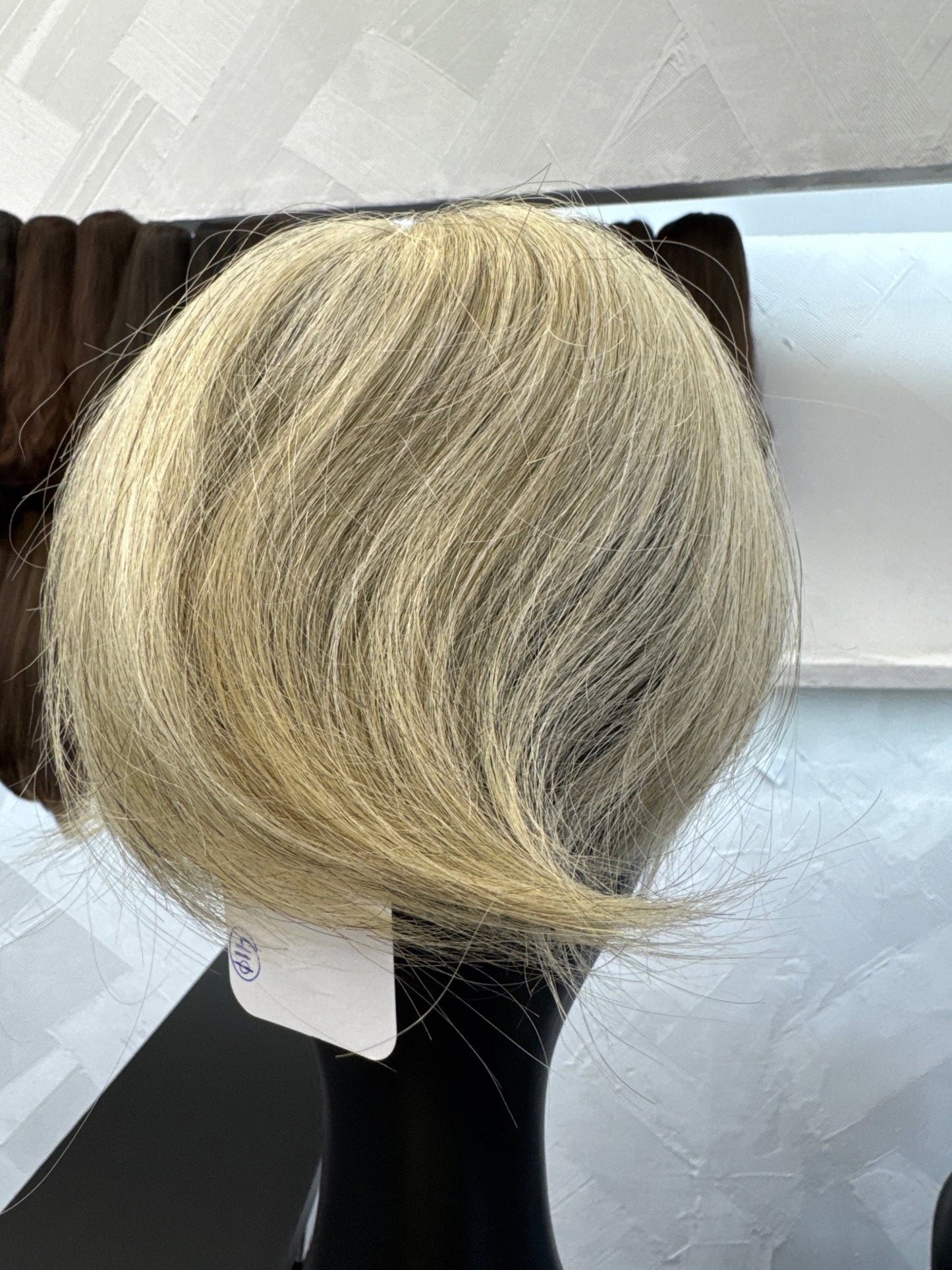 10" Human Hair Topper | Silver | One Size Cap | Straight Human Hair Topper | Tallie Wigs Los Angeles