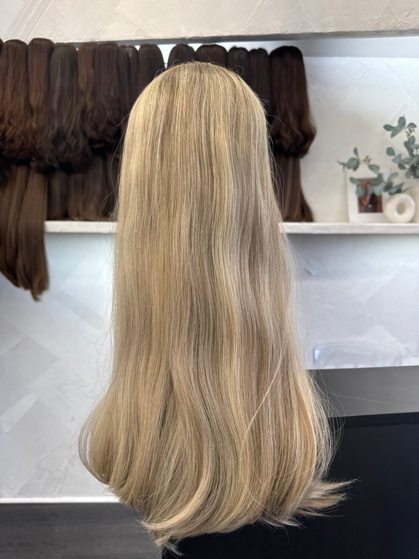 24 Inch Custom Color Lace Top Wig | Straight Human Hair, Medium Cap Human Hair Lace Top Wig | Tallie Wigs Los Angeles