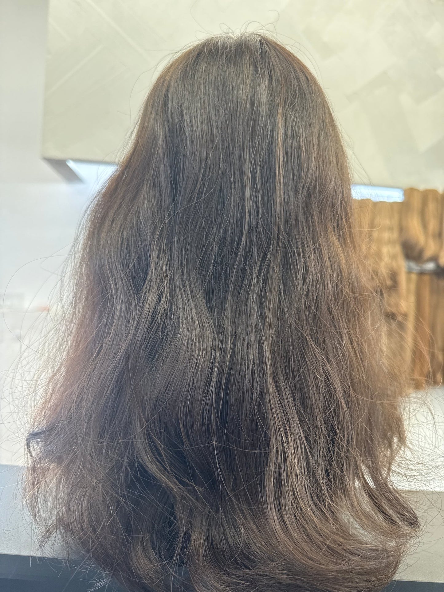 18" Human Hair Lace Top Wig | Dark Brown + Chestnut Brown | Medium Cap | Wavy Human Hair Lace Top Wig | Tallie Wigs Los Angeles
