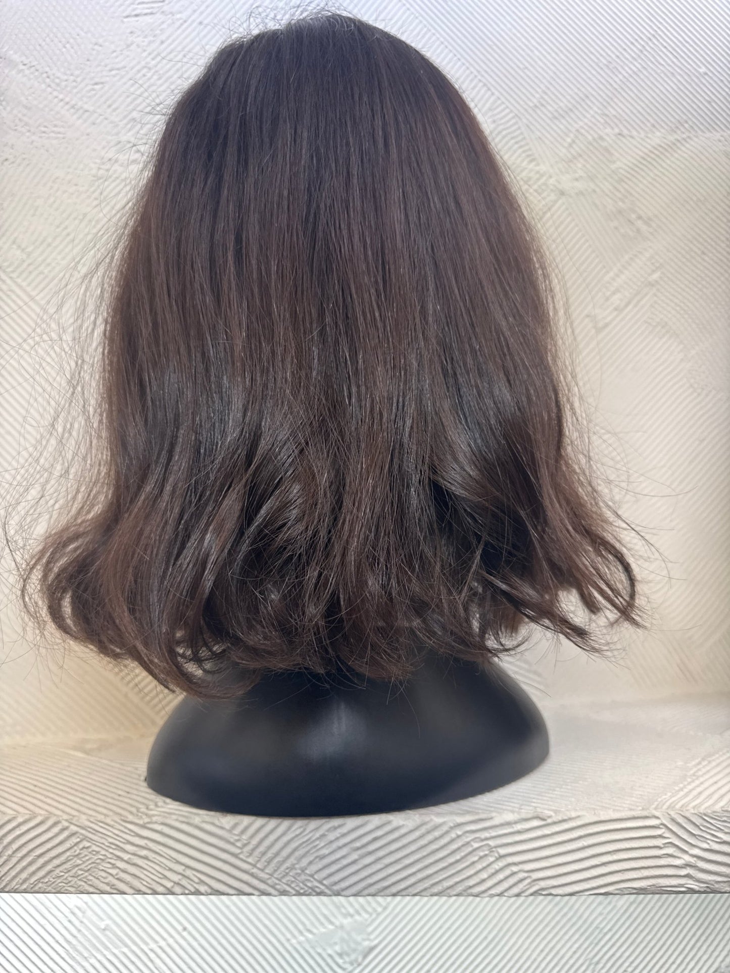 14" Human Hair Lace Top Wig | Dark Brown | Medium Cap | Wavy | Virgin Hair Human Hair Lace Top Wig | Tallie Wigs Los Angeles