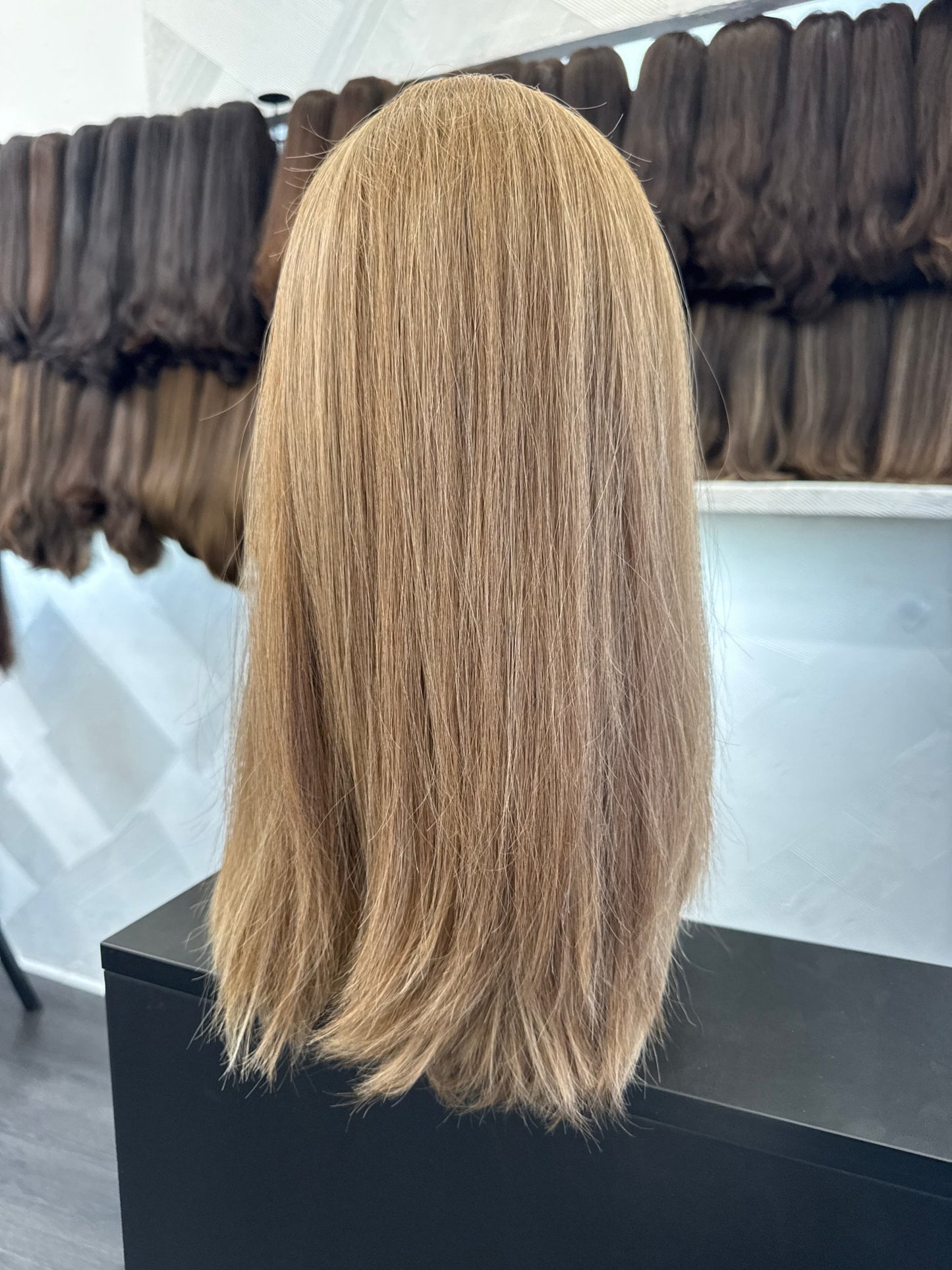 Bronde Multi-Tone Lace Top Wig, 17 Inch | Blonde Brown, Golden & Ash | Medium Cap Human Hair Lace Top Wig | Tallie Wigs Los Angeles