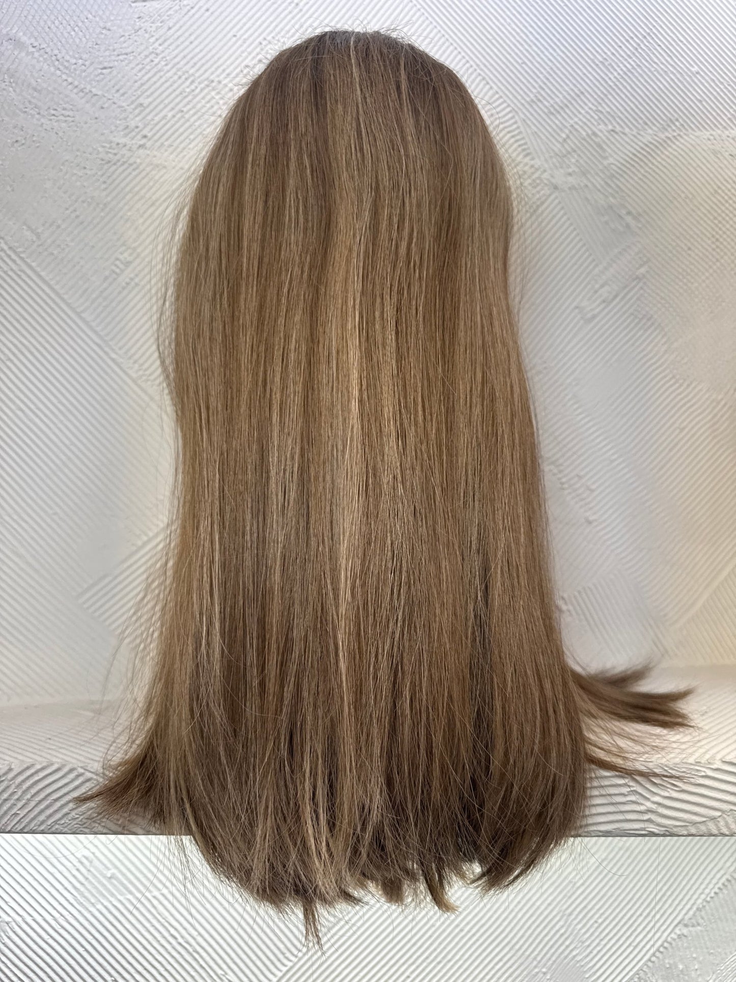 20" Human Hair Lace Top Wig | Medium Blonde Brown + Light Ash Blonde + Butter Blonde | Medium Cap | Straight Human Hair Lace Top Wig | Tallie Wigs Los Angeles