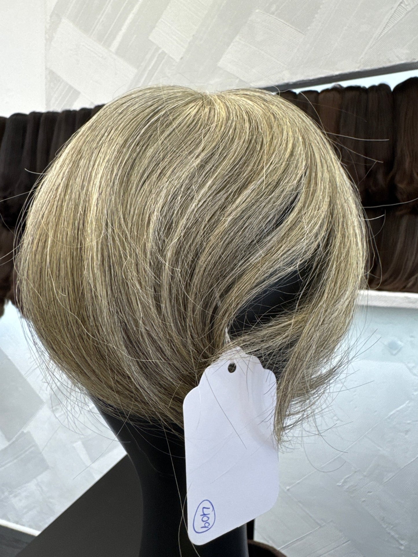 10" Human Hair Topper | Silver | One Size Cap | Straight Human Hair Topper | Tallie Wigs Los Angeles