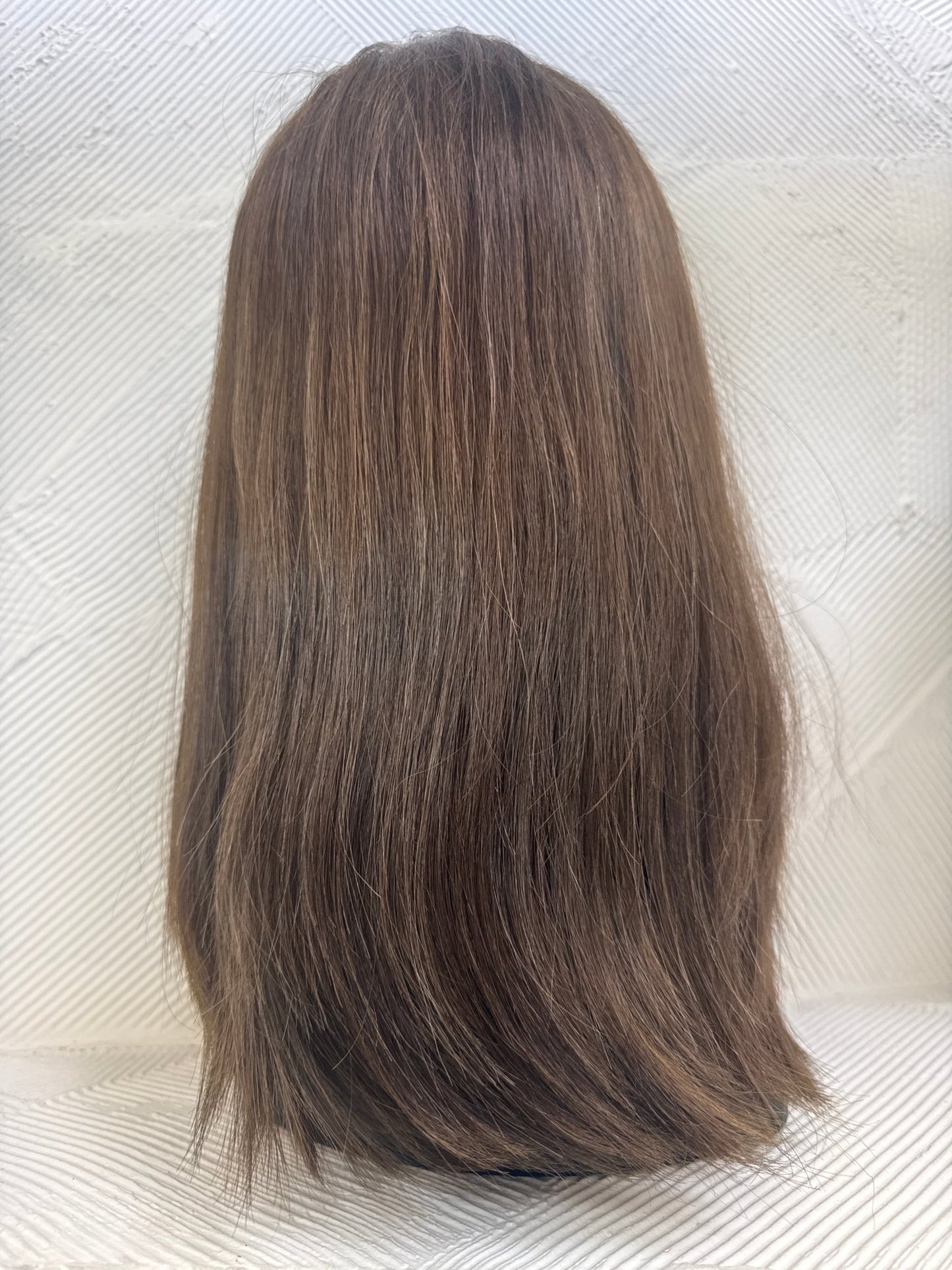 Chestnut & Light Brown Lace Top Wig, 16 Inch | Straight Human Hair | Medium Cap Human Hair Lace Top Wig | Tallie Wigs Los Angeles