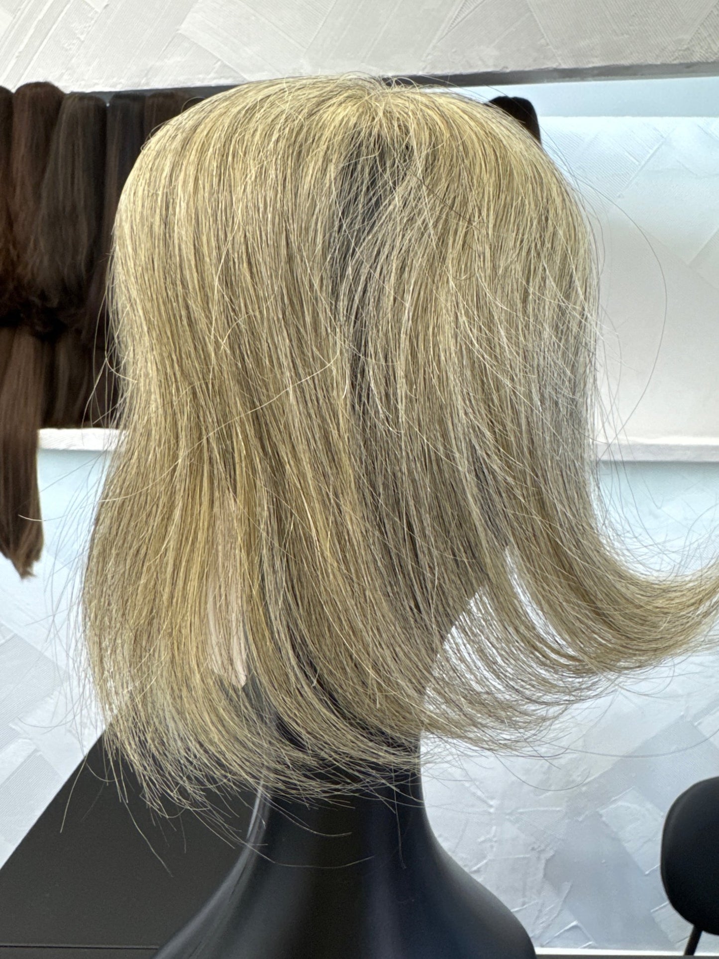 10" Human Hair Topper | Silver | One Size Cap | Straight Human Hair Topper | Tallie Wigs Los Angeles