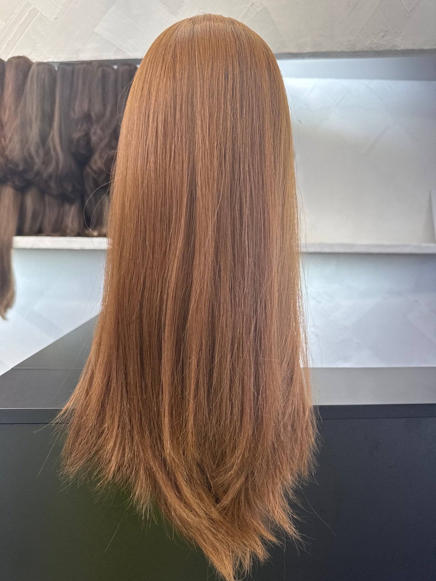 24" Human Hair Silk Top Wig | Ginger | Medium Cap | Straight Human Hair Silk Top Wig | Tallie Wigs Los Angeles