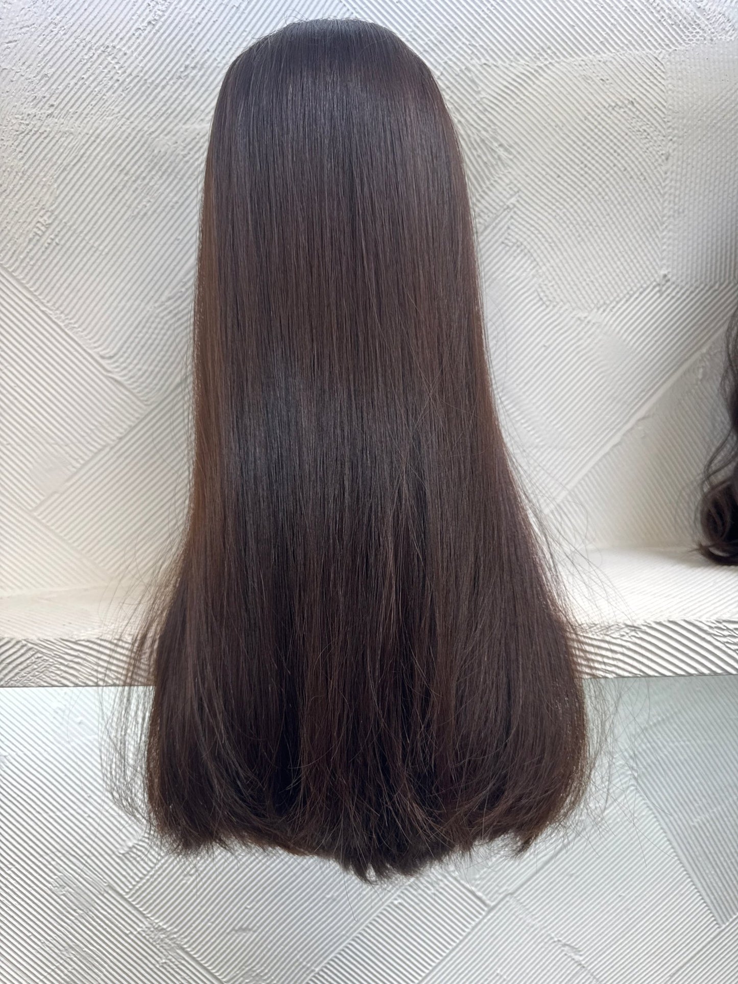 24" Human Hair Lace Top Wig | Medium Brown | Medium Cap | Straight Human Hair Lace Top Wig | Tallie Wigs Los Angeles