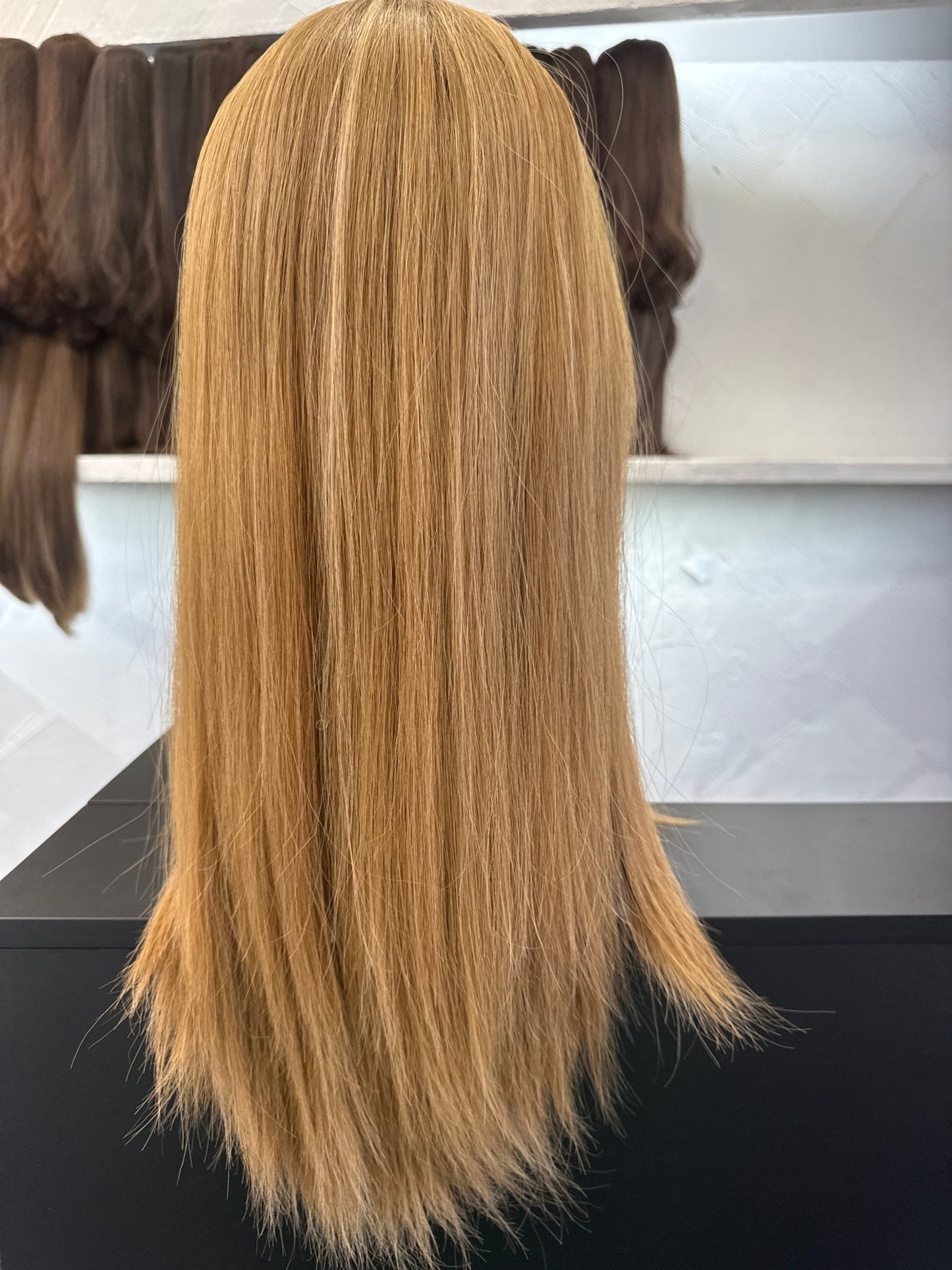 24" Human Hair Silk Top Wig | Light Brown | Medium Cap | Straight Human Hair Silk Top Wig | Tallie Wigs Los Angeles