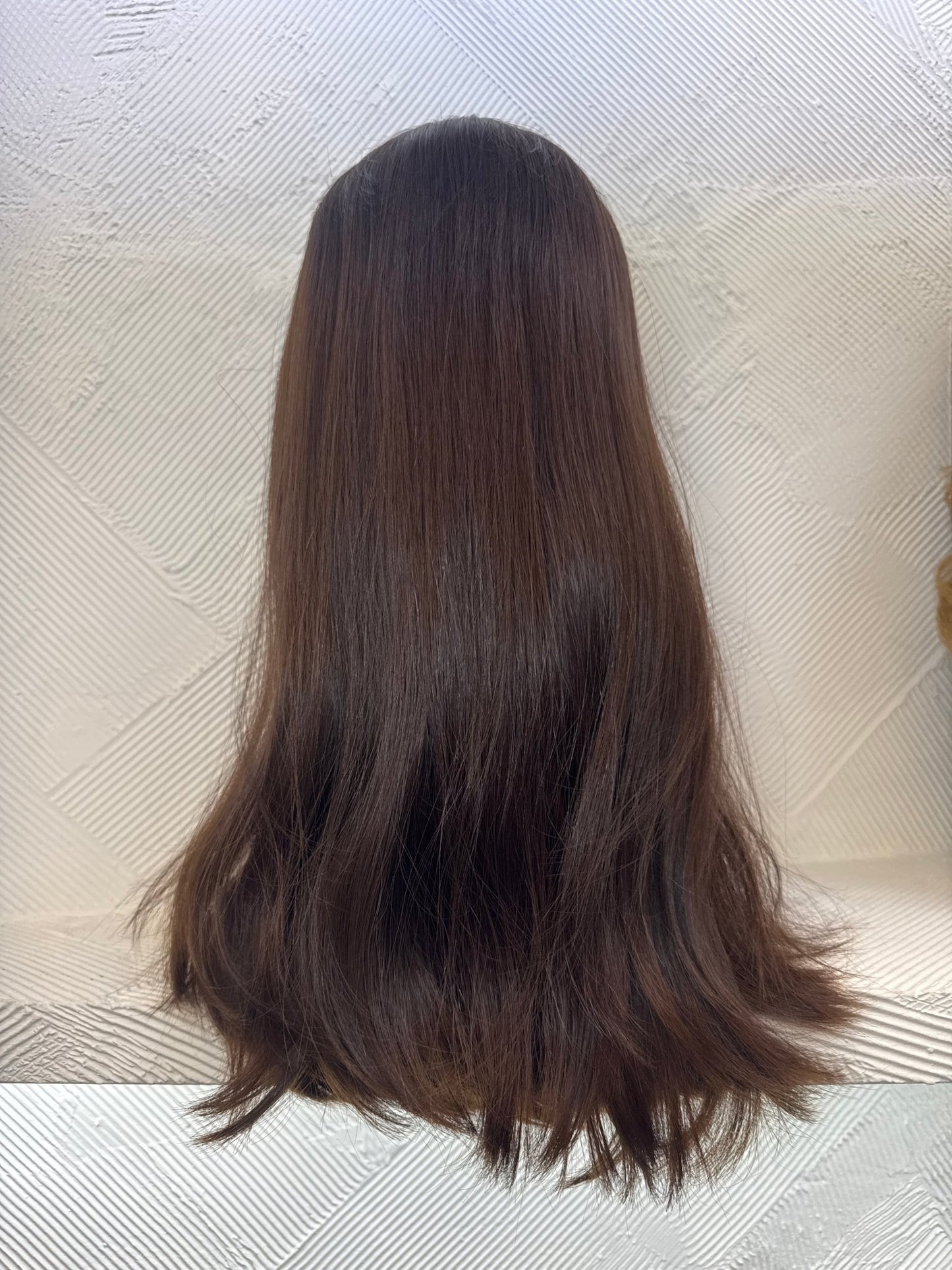 19" Human Hair Lace Top Wig | Medium Brown | Medium Cap | Straight | Virgin Hair Human Hair Lace Top Wig | Tallie Wigs Los Angeles