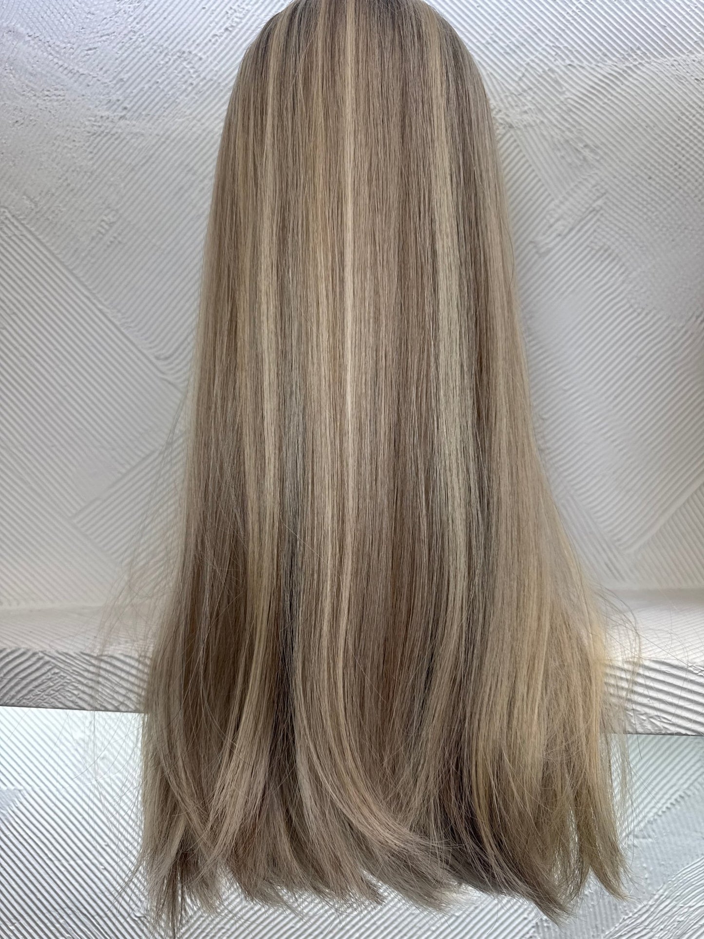 23" Human Hair Lace Top Wig | Custom Color | Medium Cap | Straight Human Hair Lace Top Wig | Tallie Wigs Los Angeles