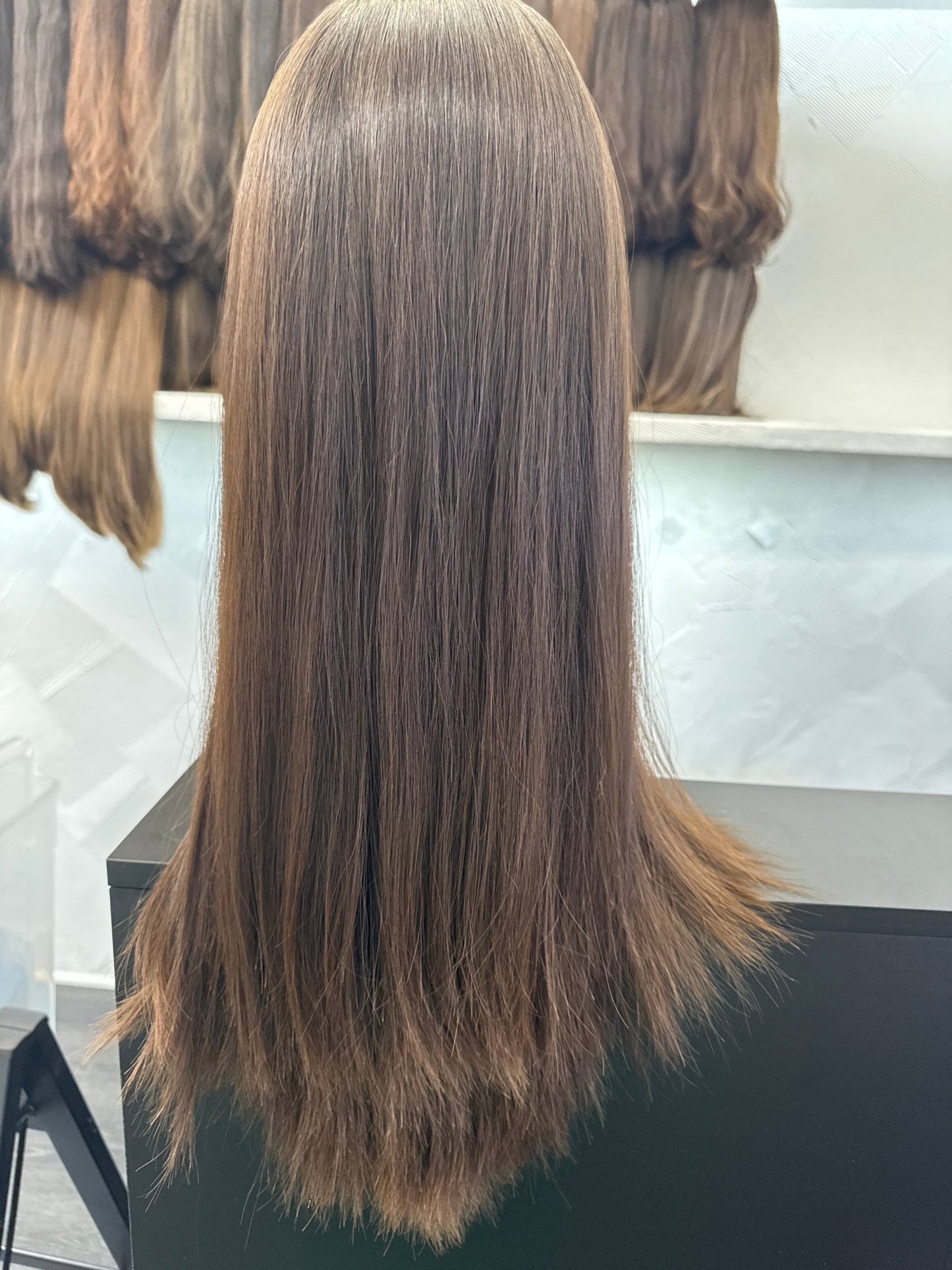 26" Human Hair Silk Top Wig | Chestnut Brown | Medium Cap | Straight Human Hair Silk Top Wig | Tallie Wigs Los Angeles