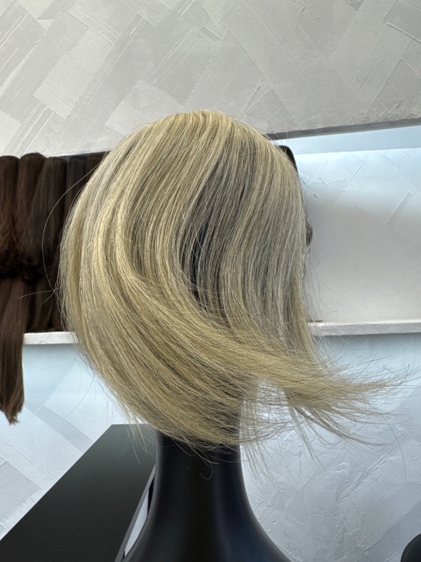 14" Human Hair Topper | Silver | One Size Cap | Straight Human Hair Topper | Tallie Wigs Los Angeles