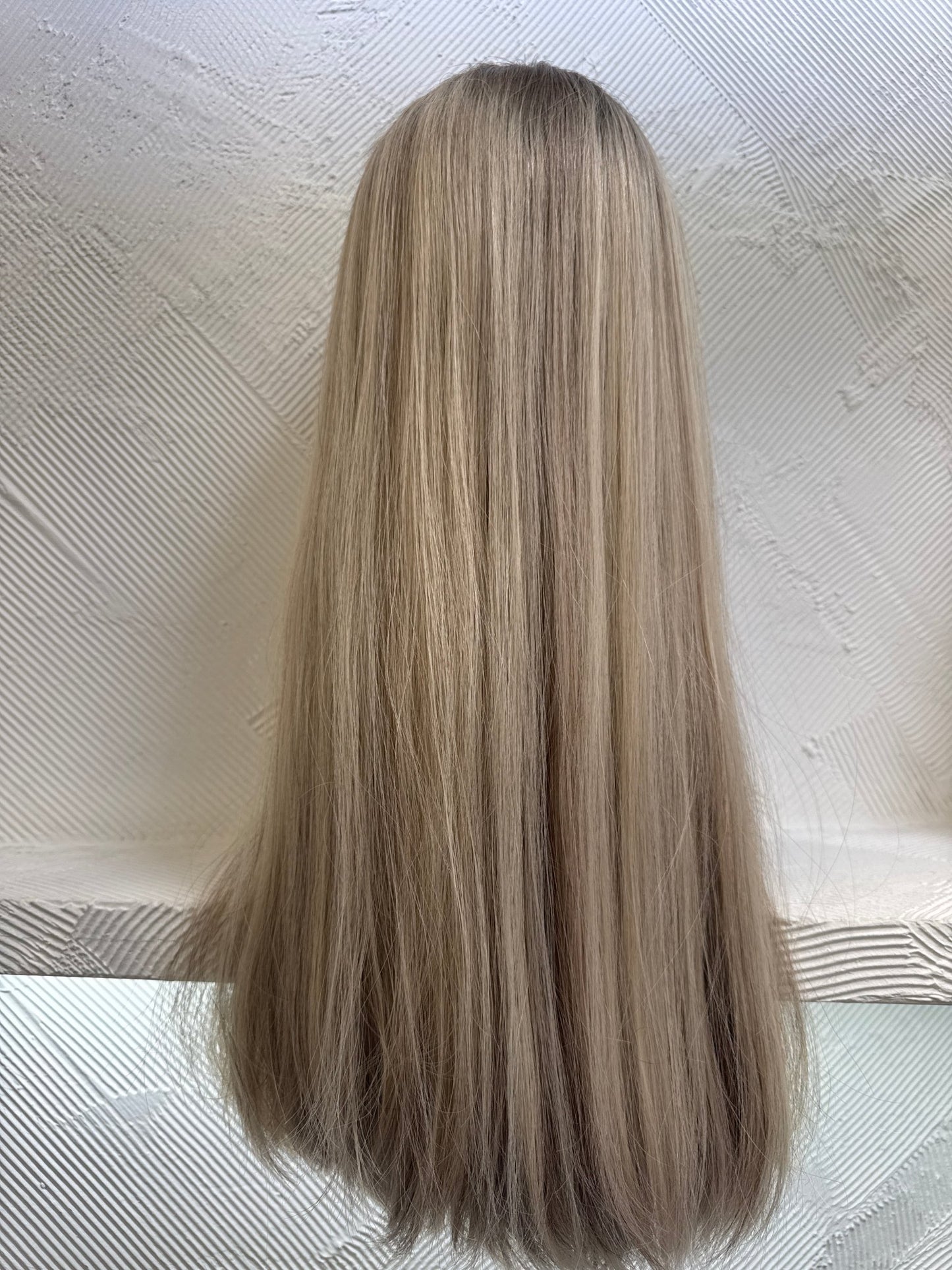 Custom Color Lace Top Wig, 23 Inch | Straight Human Hair | Medium Cap Human Hair Lace Top Wig | Tallie Wigs Los Angeles
