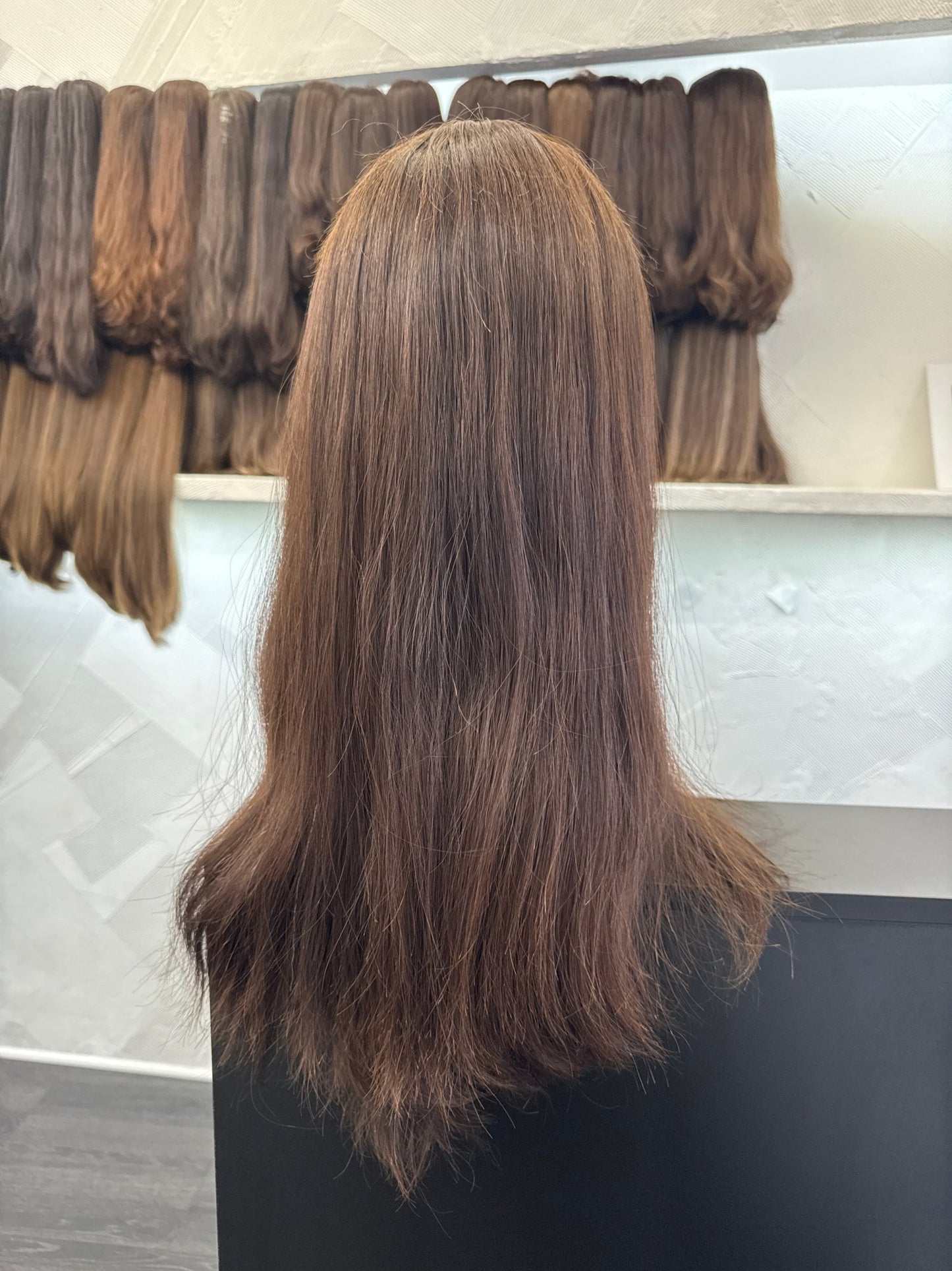 Medium Blonde Brown & Light Brown Lace Top Wig, 24 Inch | Straight, Medium Cap Human Hair | Tallie Wigs Los Angeles