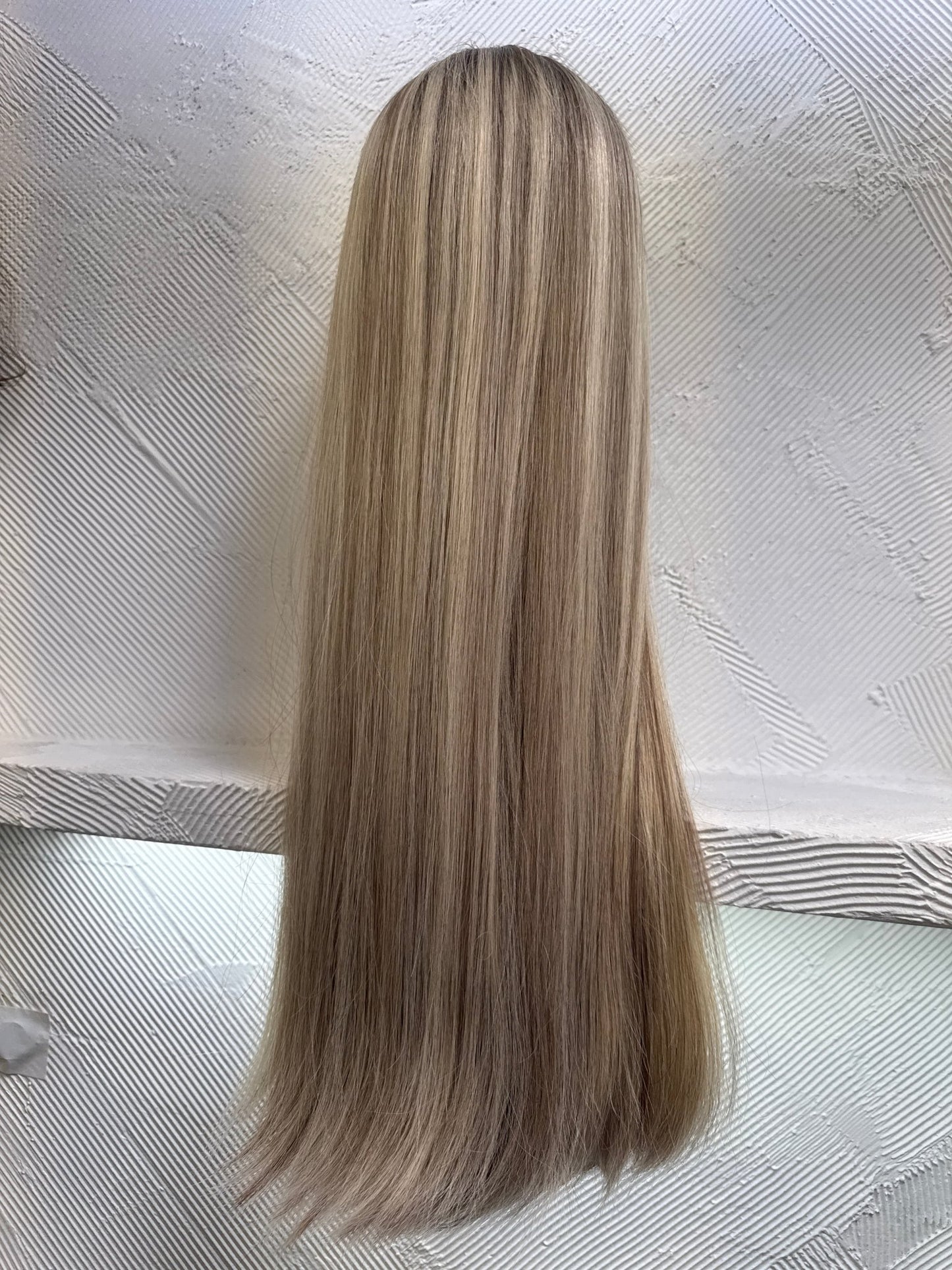 25" Human Hair Lace Top Wig | Custom Color | Medium Cap | Straight Human Hair Lace Top Wig | Tallie Wigs Los Angeles