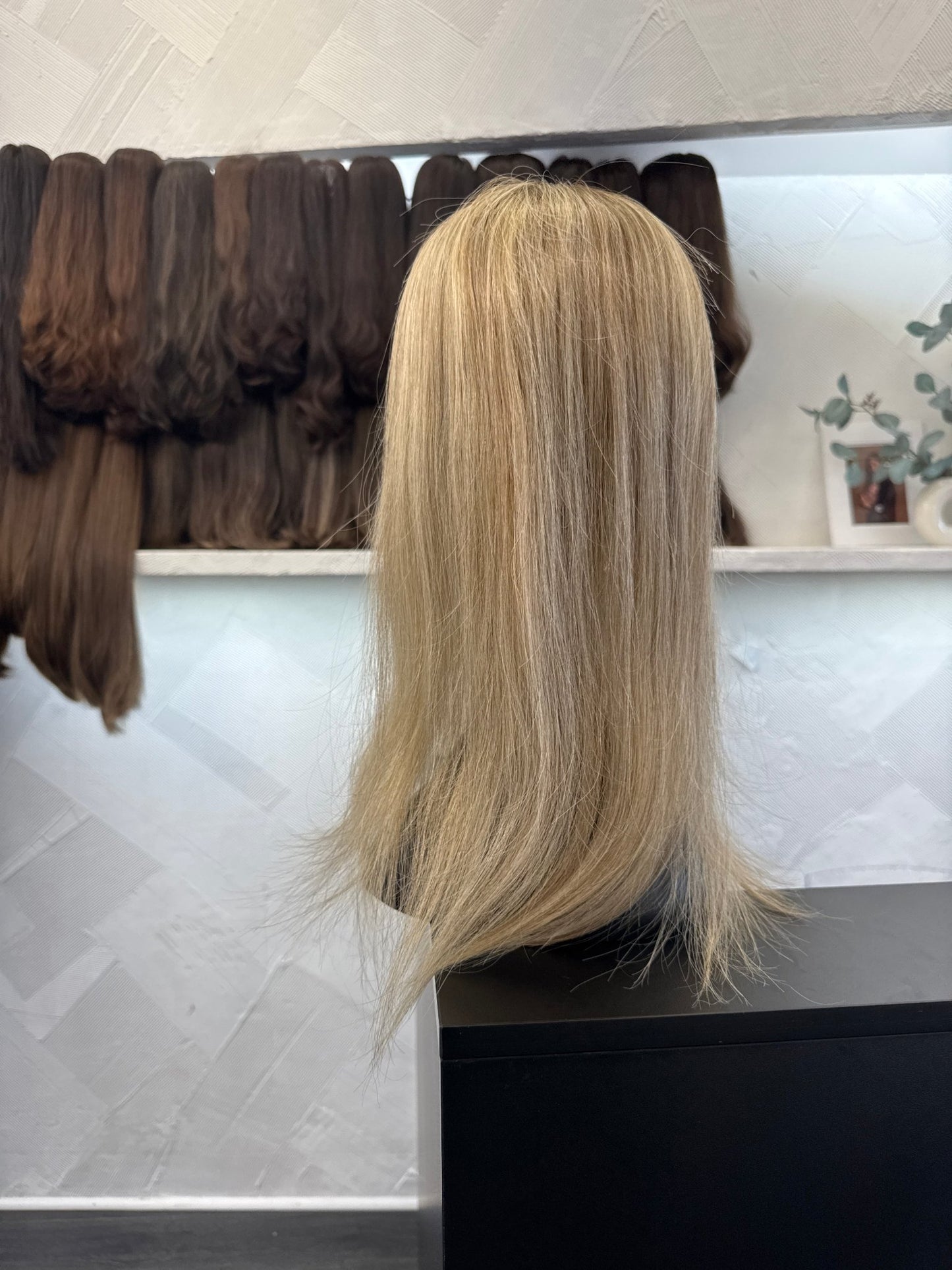 Long Custom Color Human Hair Topper, 36 Inch | Straight, One Size Cap Human Hair Topper | Tallie Wigs Los Angeles