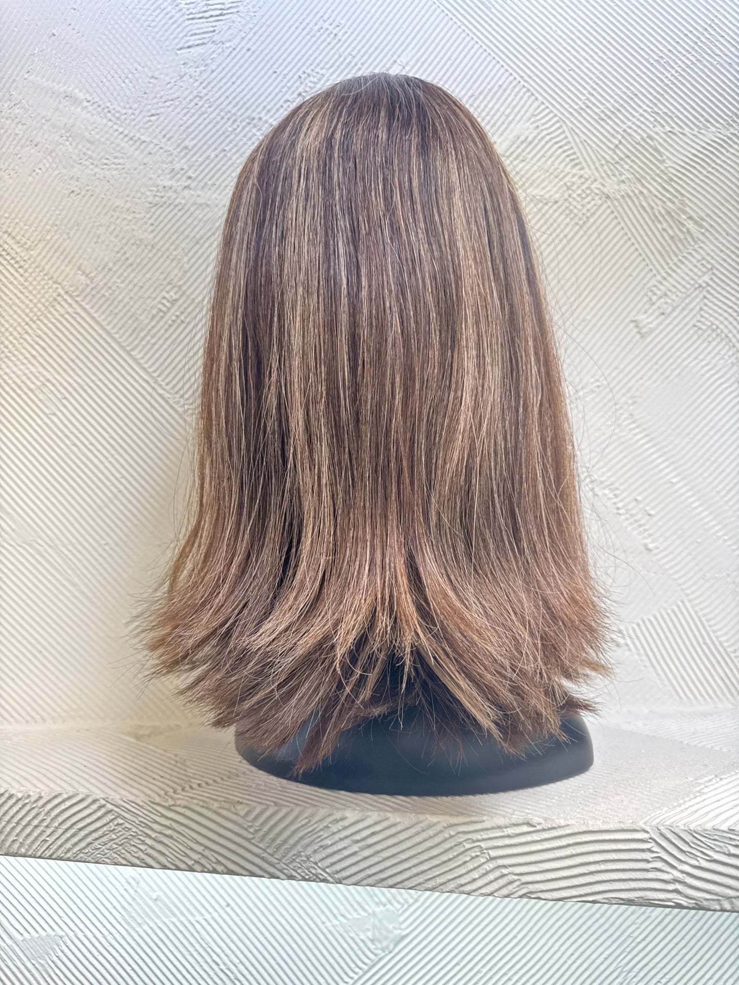 17" Human Hair Lace Top Wig | Dark Brown + Chestnut Brown + Medium Brown | Medium Cap | Straight Human Hair Lace Top Wig | Tallie Wigs Los Angeles
