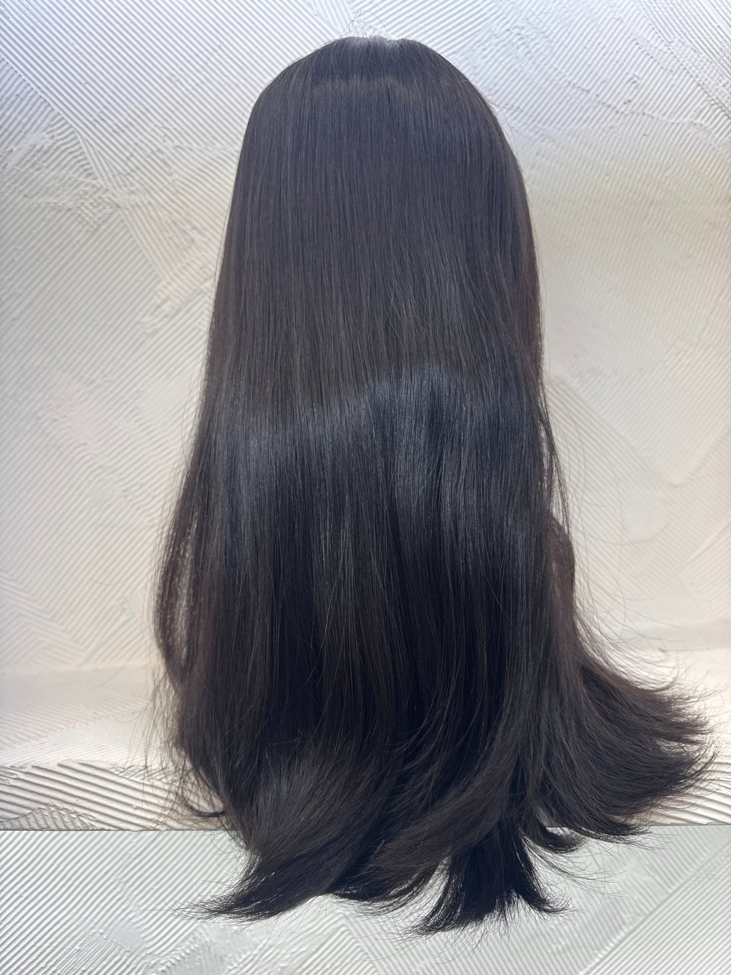 20" Human Hair Lace Top Wig | Off Black | Medium Cap | Straight Human Hair Lace Top Wig | Tallie Wigs Los Angeles
