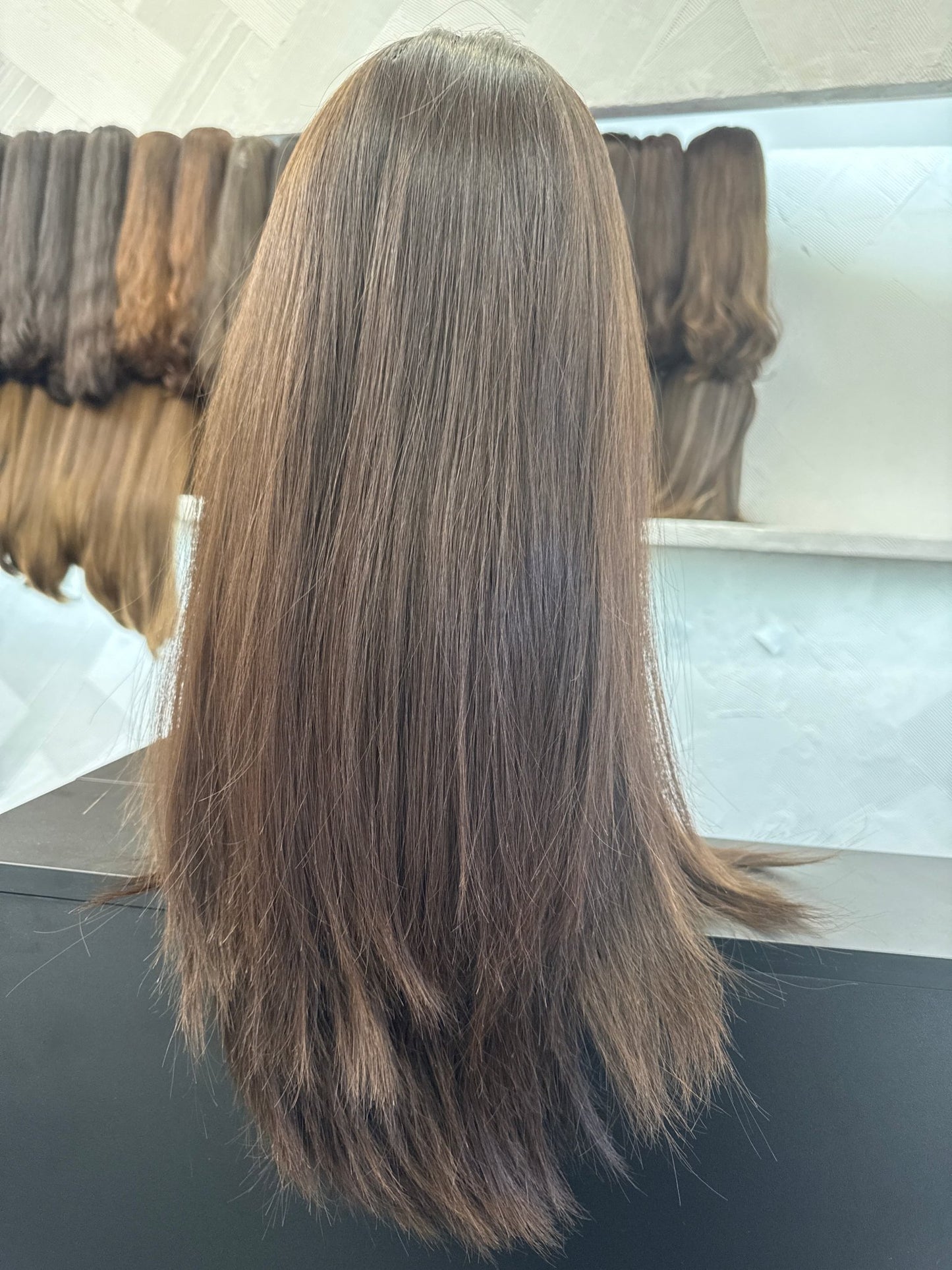 26" Human Hair Silk Top Wig | Medium Brown | Medium Cap | Straight Human Hair Silk Top Wig | Tallie Wigs Los Angeles