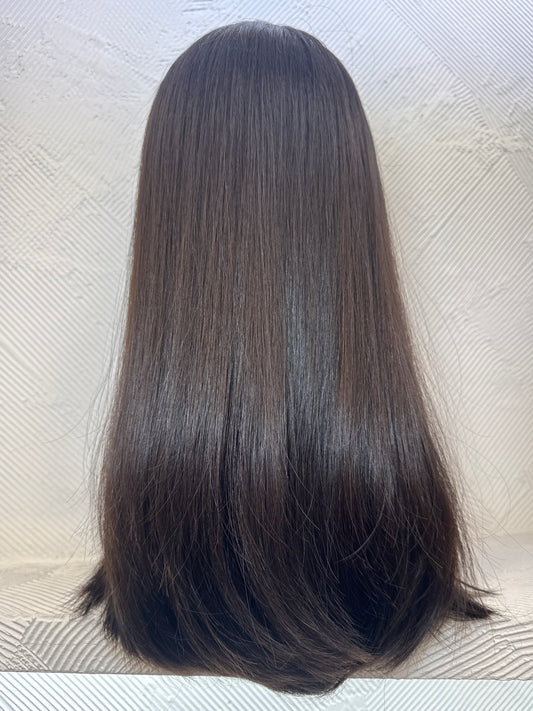 TNT by Tallie - 18 Inch Lace Top Wig - Color #2 Dark Brown - Medium Cap - Straighter to Slightly Textured - No Layers - 100% Human Hair