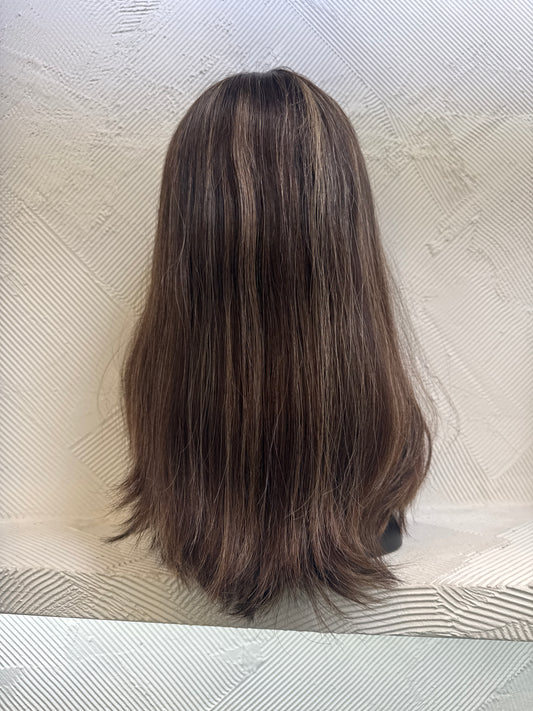 TNT by Tallie - 18 Inch Lace Top Wig - Color #2 #6 #14 – Dark Brown, Chestnut Brown, Honey Blonde – Medium Cap – Straight – No Layers – Virgin 100% Human Hair