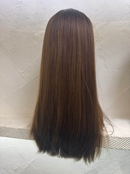 TNT by Tallie - 20 Inch Lace Top Wig - Color #6 #10 – Chestnut Brown, Medium Golden Brown – Medium Cap – Straight – No Layers – Virgin 100% Human Hair