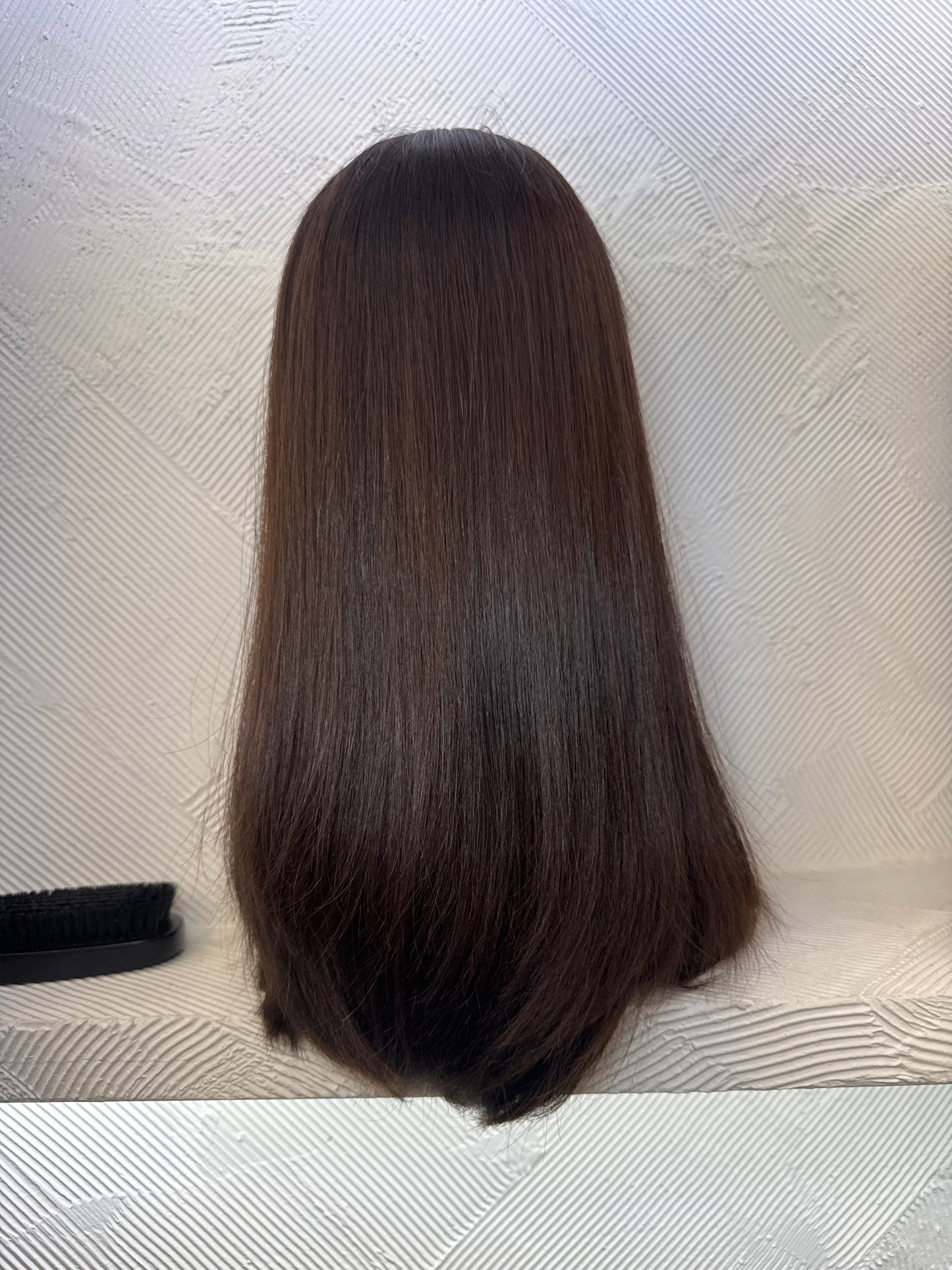 TNT by Tallie - 18 Inch Lace Top Wig - Color #4 Medium Brown - Medium Cap - Straighter to Slightly Textured - No Layers - 100% Human Hair