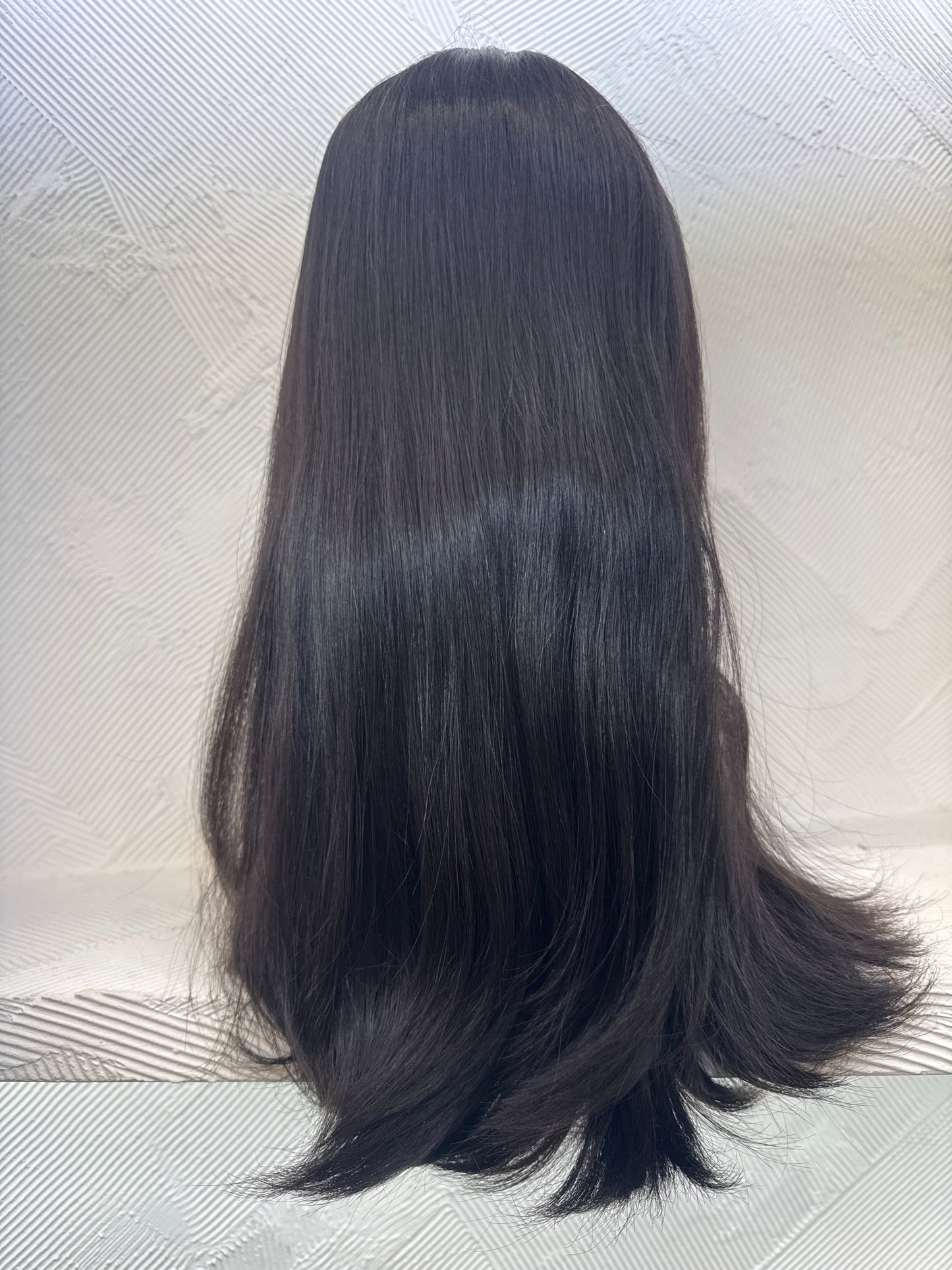 TNT by Tallie - 20 Inch Lace Top Wig - Color #1B Natural Black / Subtle Brown - Medium Cap - Straighter to Slightly Textured - No Layers - 100% Human Hair